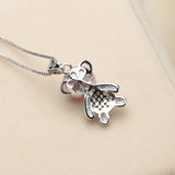 Sterling Silver Freshwater Pearl Bear Pendant Necklace