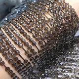 Smoky Quartz Coin Faceted Loose Beads 3*4/6mm DIY Jewelry Necklace