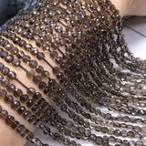Smoky Quartz Coin Faceted Loose Beads 3*4/6mm DIY Jewelry Necklace
