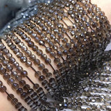 Smoky Quartz Coin Faceted Loose Beads 3*4/6mm DIY Jewelry Necklace