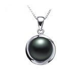 Natural Freshwater Pearl Pendant Necklace 925 Silver 10-10.5mm Beads