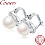 Natural Freshwater Pearl Stud Earrings 925 Sterling Silver Jewelry