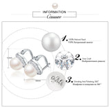 Natural Freshwater Pearl Stud Earrings 925 Sterling Silver Jewelry