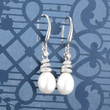 Freshwater Pearl Stud Earrings Zircon 925 Sterling Silver Jewelry