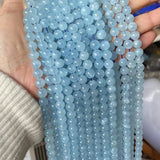 Natural Aquamarine Gem Stone Beads Round 4 6 8 10 12mm
