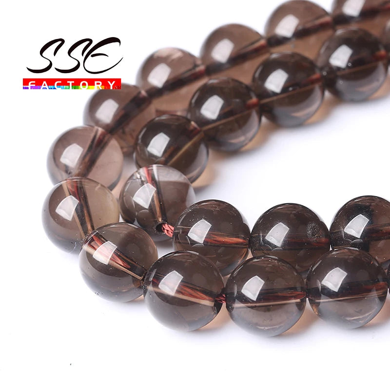 Natural Smoky Quartz Crystal Stone Beads 6-12mm