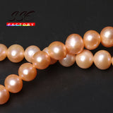 100% Real Freshwater Pearl Beads Nearly Round Shape