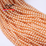 100% Real Freshwater Pearl Beads Nearly Round Shape