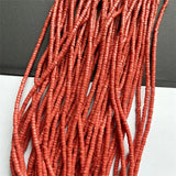 2*3MM Heishi Orange Red Coral Gem Stone Disc Beads Chip Disk