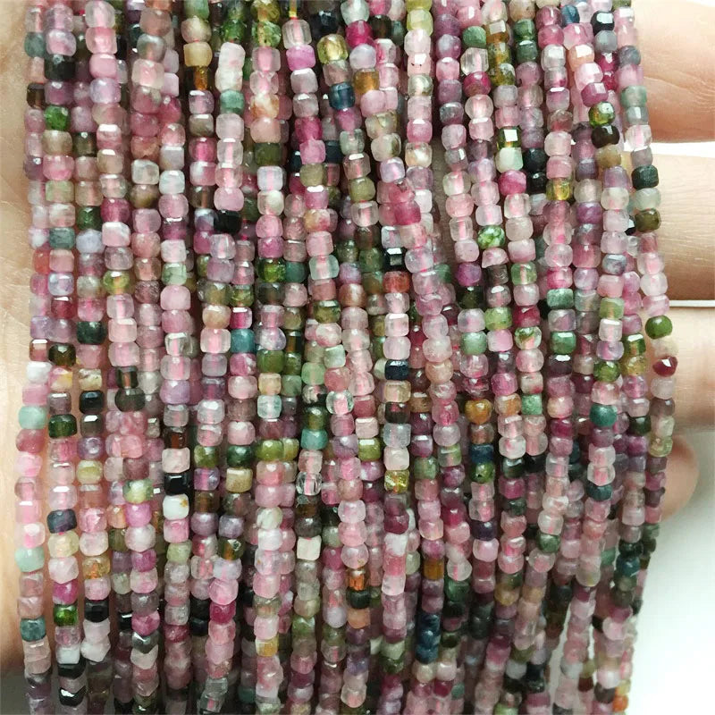 Natural Stone Candy Tourmaline Gemstone Beads for Chakra Jewelry Making