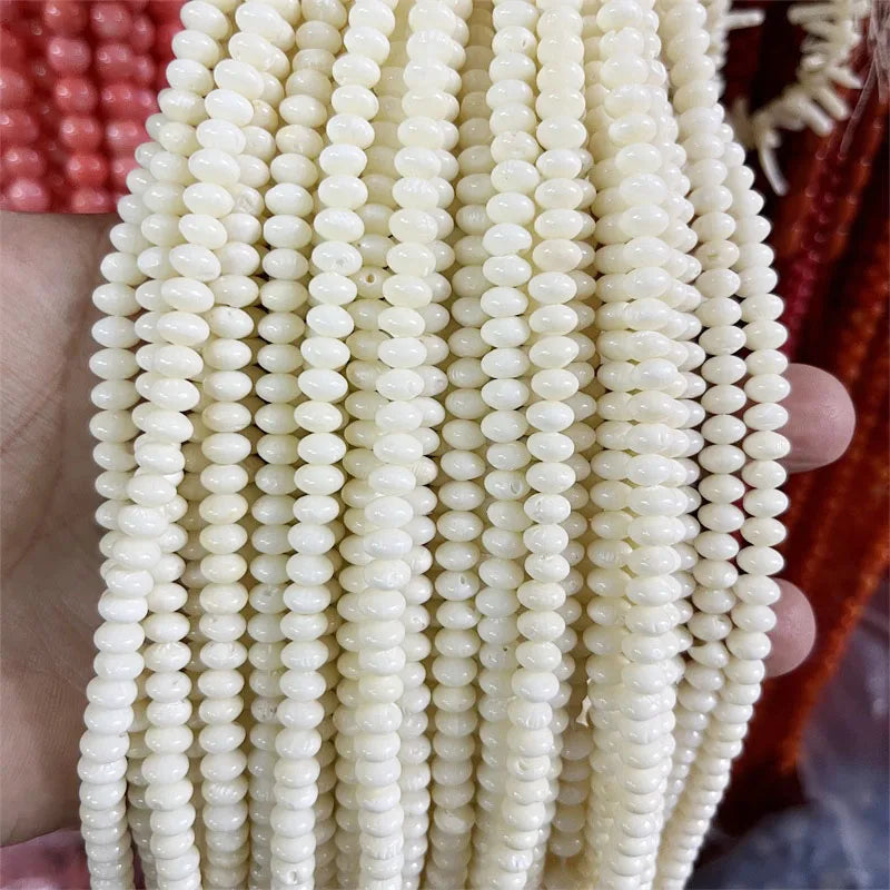 3*6mm Oval Coral Gem Stone Disc Beads Chip Disk Spacer for DIY Jewelry