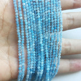 3MM Aquamarine Gemstone Beads Natural Stone for Jewelry Making DIY