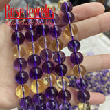 Clear Quartz Amethyst Citrine Natural Stone Beads 6/8/10mm