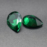 Lab Created Green Emerald Pear Cut Faceted Loose Gemstone 4X6 mm