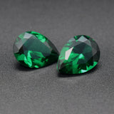 Lab Created Green Emerald Pear Cut Faceted Loose Gemstone 4X6 mm
