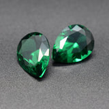 Lab Created Green Emerald Pear Cut Faceted Loose Gemstone 4X6 mm