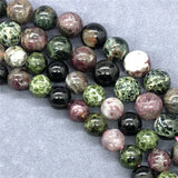 Green Tourmaline Beads 6-12mm Round Natural Loose Stone Bracelet