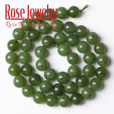 Natural Canada Green Jades Stone Beads Round Loose Beads 6 8 10 12mm