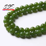 Natural Canada Green Jades Stone Beads Round Loose Beads 6 8 10 12mm