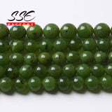 Natural Canada Green Jades Stone Beads Round Loose Beads 6 8 10 12mm