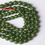 Natural Canada Green Jades Stone Beads Round Loose Beads 6 8 10 12mm