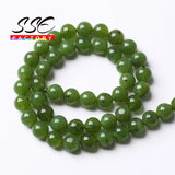 Natural Canada Green Jades Stone Beads Round Loose Beads 6 8 10 12mm