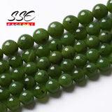 Natural Canada Green Jades Stone Beads Round Loose Beads 6 8 10 12mm