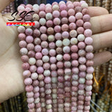 Natural Red Rhodonite 6mm - 12mm Round Loose Bead 15''strand