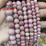 Natural Red Rhodonite 6mm - 12mm Round Loose Bead 15''strand