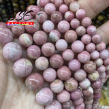 Natural Red Rhodonite 6mm - 12mm Round Loose Bead 15''strand