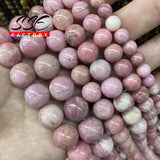 Natural Red Rhodonite 6mm - 12mm Round Loose Bead 15''strand