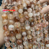 Natural Red Rutilated Quartz Round Beads 6-10mm 15''