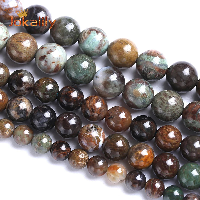 Natural Snake Skin Jasper Stone Beads Round Loose Spacer Beads 6-12mm