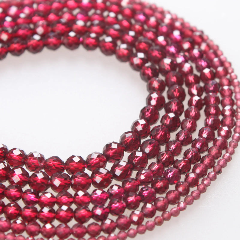 Faceted Garnet Loose Beads 2 3 4mm for Jewelry Making