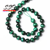 Green Tiger Eye Round Loose Beads 4-14mm 15'' Strand DIY Jewelry Making
