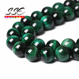 Green Tiger Eye Round Loose Beads 4-14mm 15'' Strand DIY Jewelry Making