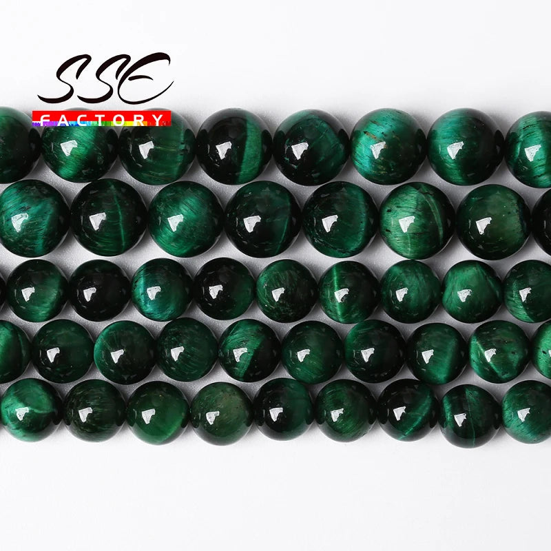 Green Tiger Eye Round Loose Beads 4-14mm 15'' Strand DIY Jewelry Making