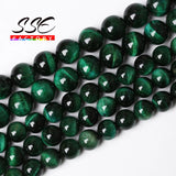 Green Tiger Eye Round Loose Beads 4-14mm 15'' Strand DIY Jewelry Making