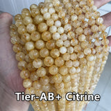 Yellow Citrine Beads 4-12mm DIY Jewelry Making Stone