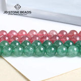 Red/Green Brazil Strawberry Quartz Ice Crystal Stone Beads 4-14mm