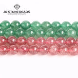 Red/Green Brazil Strawberry Quartz Ice Crystal Stone Beads 4-14mm