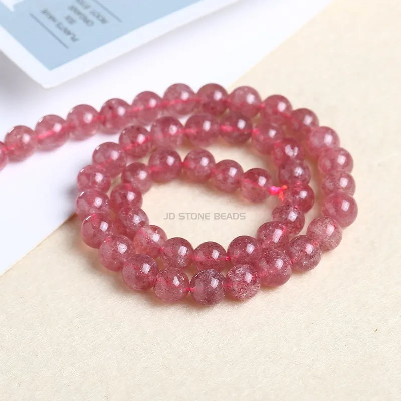 Red/Green Brazil Strawberry Quartz Ice Crystal Stone Beads 4-14mm