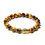 Royal Tiger Eye Men's Bracelet Natural Stone Buddha Stretch Charm Bracelets