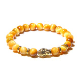 Royal Tiger Eye Men's Bracelet Natural Stone Buddha Stretch Charm Bracelets