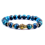 Royal Tiger Eye Men's Bracelet Natural Stone Buddha Stretch Charm Bracelets