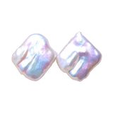 Square Shape Freshwater Natural Pearl Beads Pair 19-25MM
