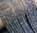 Rainbow Labradorite Roundel Faceted Beads 3/4/6mm 14in
