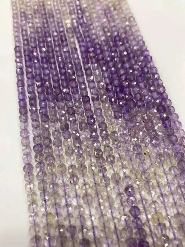Natural Amethyst Crystal 4x4mm DIY Jewelry Gradient