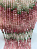 Natural Crystal Red Green Strawberry Gradient 4x4mm DIY Jewelry