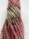 Natural Crystal Red Green Strawberry Gradient 4x4mm DIY Jewelry
